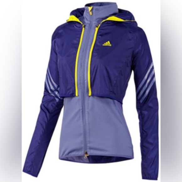 ADIDAS Supernova Hooded Windbreaker running jacket 2 pcs purple womens sz XL EUC - Picture 1 of 13
